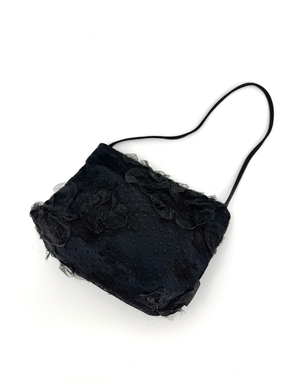 Black Lace Applique Mini Evening Bag